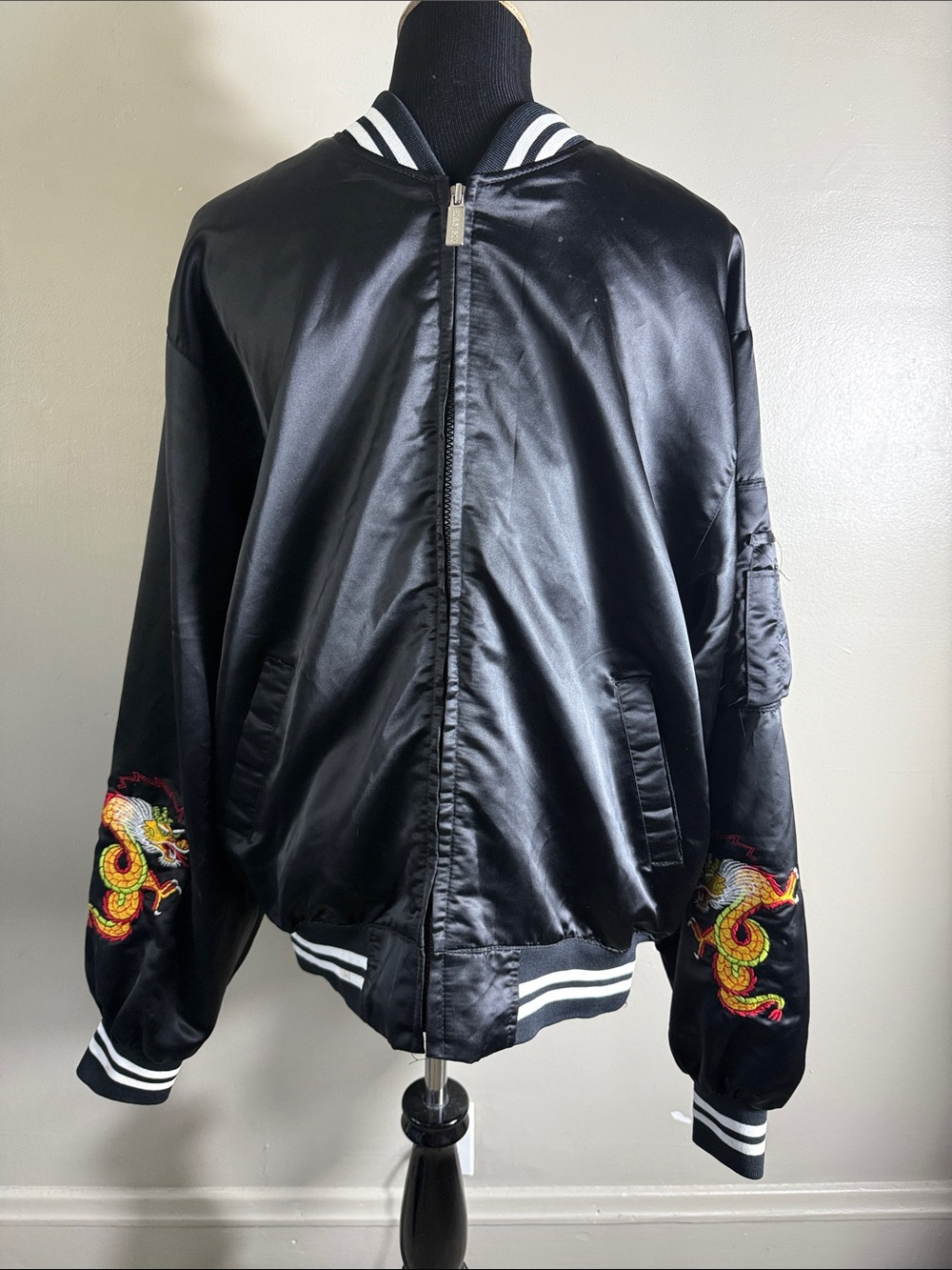 Vintage World Sense Korijan Souvenir Sukajan Bomber Jacket Dragon Korean Sz M